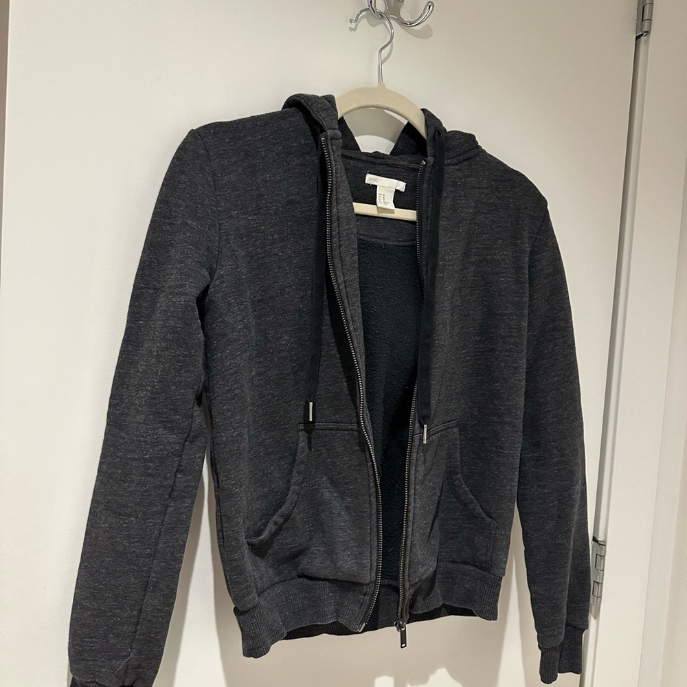 H&M Charcoal Zip-Up Hoodie